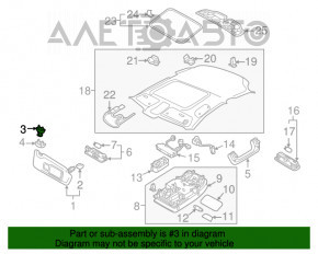 Suportul de prindere a parasolarului pasagerului Audi Q5 8R 09-17 negru.