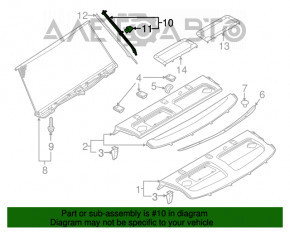 Ghidajul cortinei portbagajului dreapta Audi A6 C7 12-18 negru