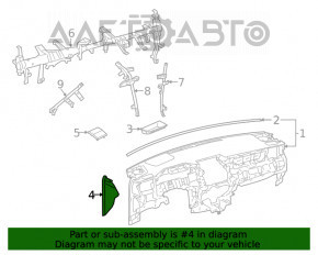 Capacul torpedoului lateral dreapta Toyota Venza 21- negru