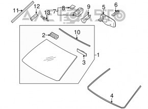 Capacul senzorului de ploaie de pe parbrizul Lexus ES300h ES350 13-18 negru