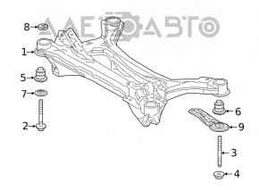 Piulița de fixare a suportului spate al rampei, 2 bucăți (set) Toyota Venza 21- 165mm