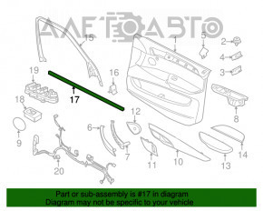 Garnitura de etanșare a geamului ușii interioare din față stânga a BMW X5 F15 14-18