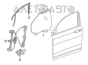 Geam electric motor fata stanga Chrysler 200 15-17, o piesă mare.