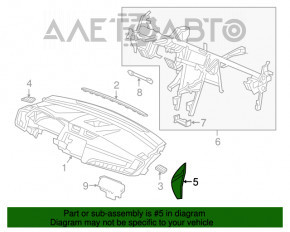 Capacul panoului frontal lateral stânga Honda CRV 17-22 negru