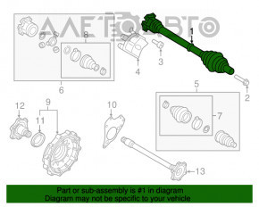 Привод полуось передняя левая Audi Q5 8R 11-12 2.0T