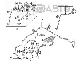 Bidon cu absorbant de cărbune pentru Audi Q5 8R 13-16 hibrid cu pompă