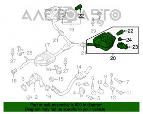 Silencer spate stânga a baie Audi Q5 8R 13-17 2.0T, hibrid