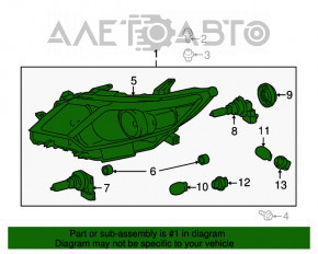 Фара передняя левая Toyota Camry 12-14 MANUAL