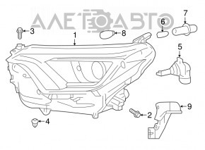 Far dreapta față Toyota Rav4 16- cu DRL LED nou TYC Taiwan