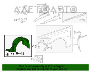 Bara de protecție față stânga pentru Lexus LS460 LS600h 07-12, nouă, fabricată în Taiwan de către TYC.