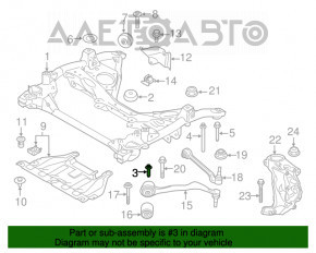 Șurub de fixare a suportului de suspensie față 2 buc BMW 328i F30 12-18 45mm