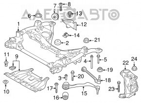 Șurub de fixare a suportului de suspensie față 2 buc BMW 328i F30 12-18 45mm