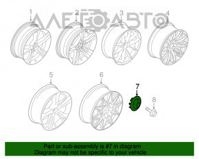 Capacul central al jantei BMW X3 F25 11-17 68mm coroziune