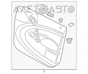 Capacul ușii, cartela frontală stânga Mini Cooper Countryman R60 10-12 negru, cotiera din plastic, matriță lucioasă neagră, zgârieturi.