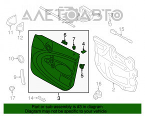 Capacul ușii, cartela frontală stânga Mini Cooper Countryman R60 10-12 negru, cotiera din plastic, matriță lucioasă neagră, zgârieturi.