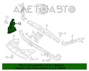 Protecția arcului lateral stânga Nissan Rogue 14-20 nouă TYC Taiwan