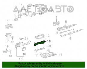 Capacul panoului frontal central inferior Lexus ES300h ES350 13-18 bej, zgârieturi