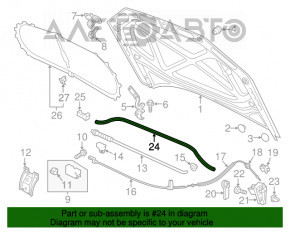 Garnitura grilei ștergătoarelor de parbriz VW Passat b8 16-19 SUA