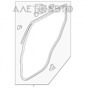 Уплотнитель двери задней правой Mitsubishi Outlander 14-15 дорест