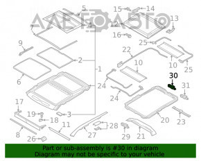 Motorul pentru deschiderea acoperișului panoramic Mitsubishi Eclipse Cross 18- spate.