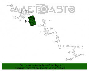 Arcul de suspensie frontal stânga Audi Q5 8R 13-17, rigiditate galben-argintiu, 2 violet