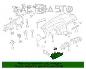 Накладка колени водителя Audi Q5 8R 09-17 черная