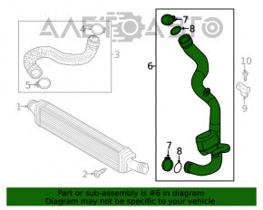 Furtunul intercoolerului stâng Audi A4 B9 17- 2.0T sub senzor