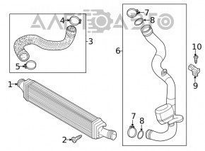 Furtunul intercoolerului stâng Audi A4 B9 17- 2.0T sub senzor