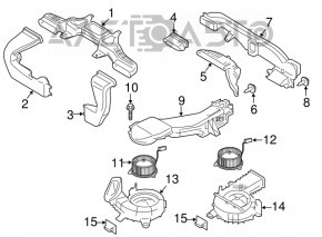 Корпус вентилятора охлаждения батареи правый Ford Fusion mk5 13-20 plug-in