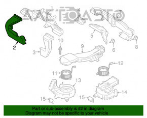 Conducta de aerisire a radiatorului de racire din partea dreapta față pentru Ford Fusion mk5 13-20 plug-in.