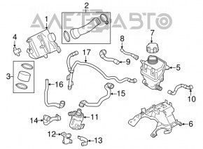 Патрубки системы охлаждения BMW X5 F15 14-18 4.4T