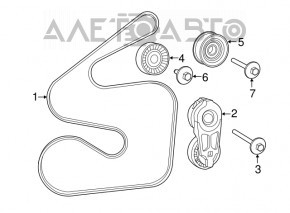 Roleta tensorului curelei de transmisie Jeep Cherokee KL 14- 3.2