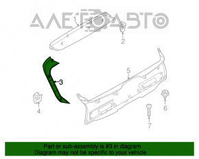 Capacul ușii superioare din spate dreapta BMW X5 F15 14-18 gri