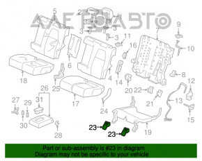 Capacul de fixare a scaunelor al celui de-al doilea rând, dreapta față, exterior, pentru Honda CRV 17-22.