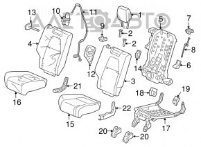 Накладка крепления сидений 2 ряд задняя правая Honda CRV 17-22