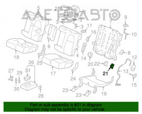 Capacul de fixare a scaunelor al celui de-al doilea rând, spate stânga, Honda CRV 17-22