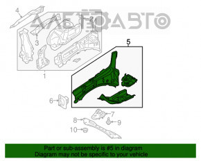 Partea din față dreapta a Ford Fusion mk5 13-20 plug-in