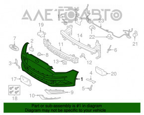 Bara fata goala Ford Fusion mk5 17-18 pentru 4 senzori de parcare si Park Assist, alba, zgarieturi