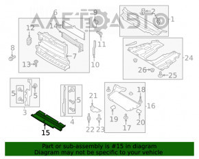 Deflectorul radiatorului inferior pentru Ford Fusion MK5 17-20 pe bara inferioară a televizorului.