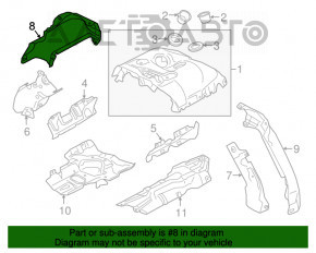 Protecția colectorului de evacuare pentru BMW X5 F15 14-18 4.4T, dreapta superioară