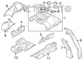 Protecția colectorului de evacuare pentru BMW X5 F15 14-18 4.4T, dreapta superioară