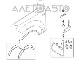 Capacul aripii din față stânga de jos Audi Q7 4L 10-15 fără ornamente cromate