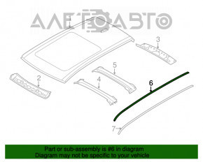 Bara longitudinală stângă BMW X5 F15 14-18 argintie