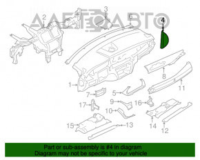 Capacul panoului frontal lateral stânga BMW X5 F15 14-18 negru