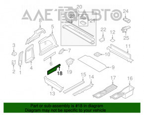 Capota portbagajului stânga BMW X5 F15 14-18 negru pentru 3 rânduri