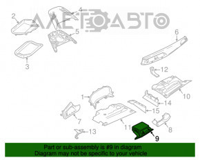 Panoul frontal buzunar cutie stânga BMW 5 G30 17-20 albastru, lacăt spart