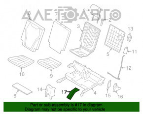 Capacul banchetei din spate, rândul 3, stânga, BMW X5 F15 14-18, zgârieturi