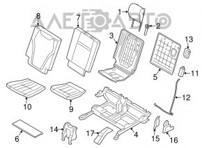 Capacul banchetei din spate, rândul 3, stânga, BMW X5 F15 14-18, zgârieturi