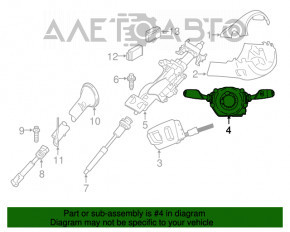 Comutatoarele de pe volan pentru asamblarea chitarei BMW X5 F15 14-18 cu cablu pentru încălzirea volanului.