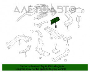 Conducta de aerisire a consolei centrale BMW X5 F15 14-18, neagră, zgârieturi